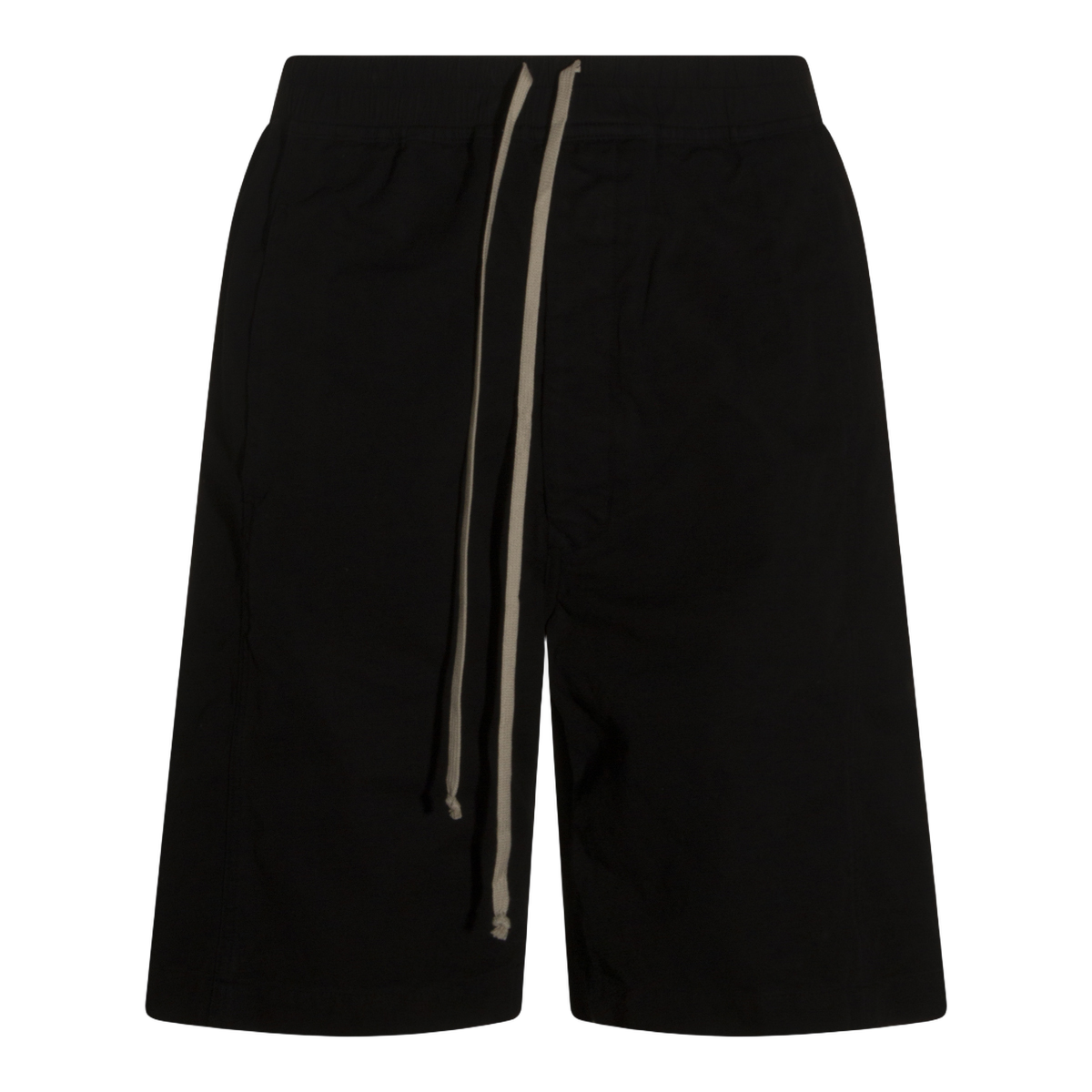 Relaxed-Fit Black Shorts With Beige Drawstrings