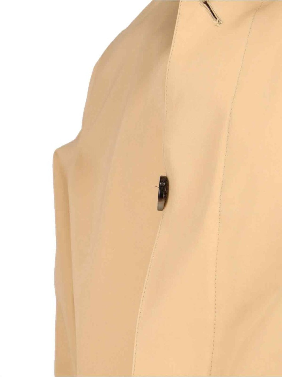 Check Lining Beige Cotton Coat