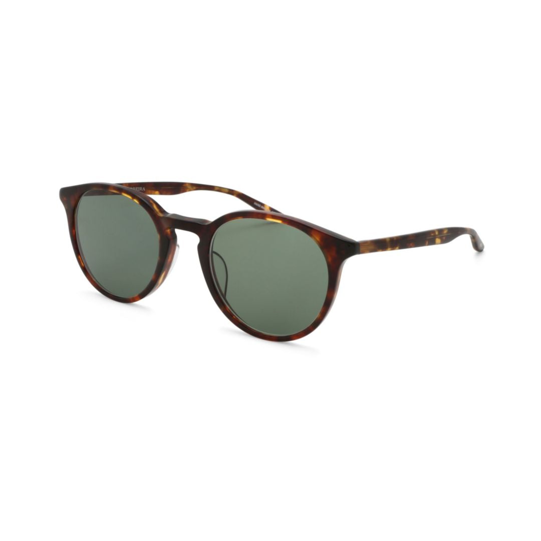 Princeton Tortoiseshell Round Frame Sunglasses with Green-Tinted Lenses
