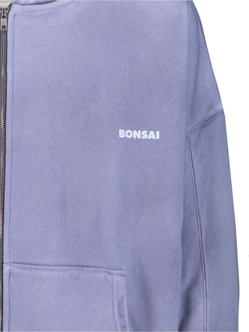 Logo Zip Sweatshirt, In Light Blue Cotton