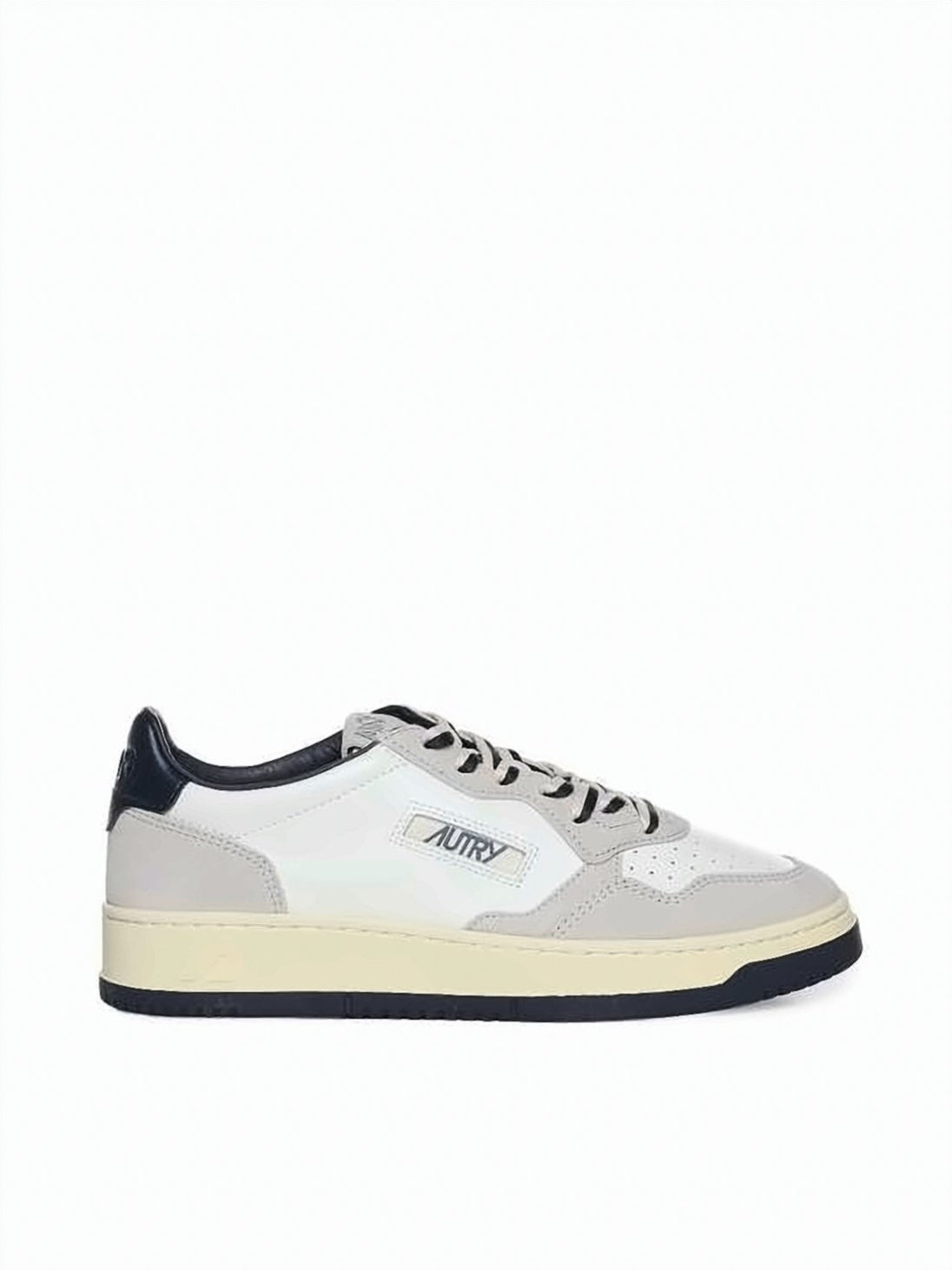 Soft Cream Low-Top Sneakers with Contrasting Details