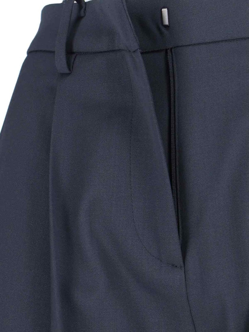 Virgin Wool-Blend Pants – Blue