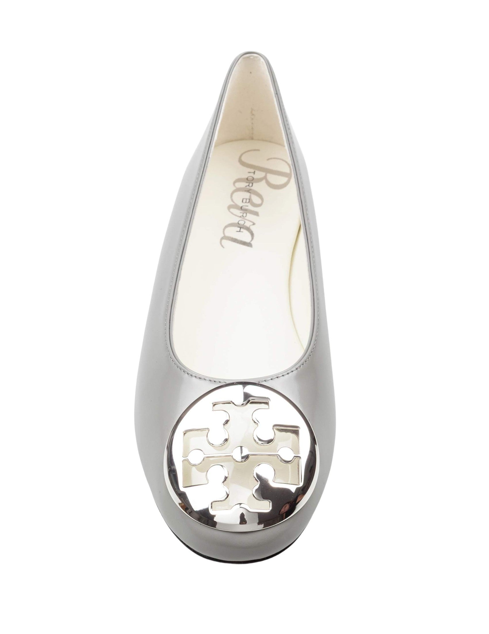 Runway Reva Leather Ballerina Flats, Grey