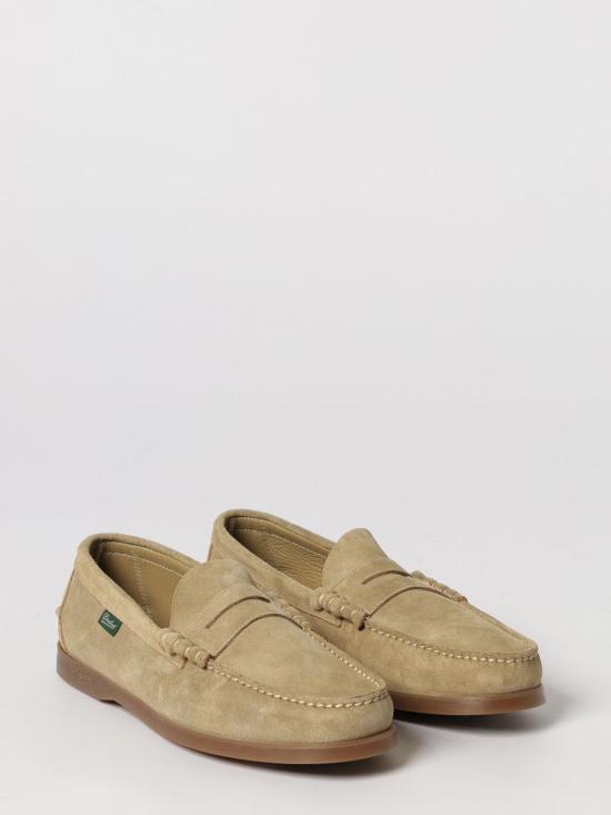 Suede Loafers With Penny Strap And Rubber Sole