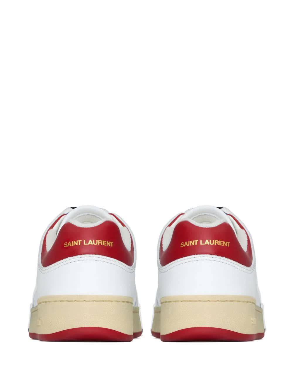 White Sl61 Textured Leather Sneakers