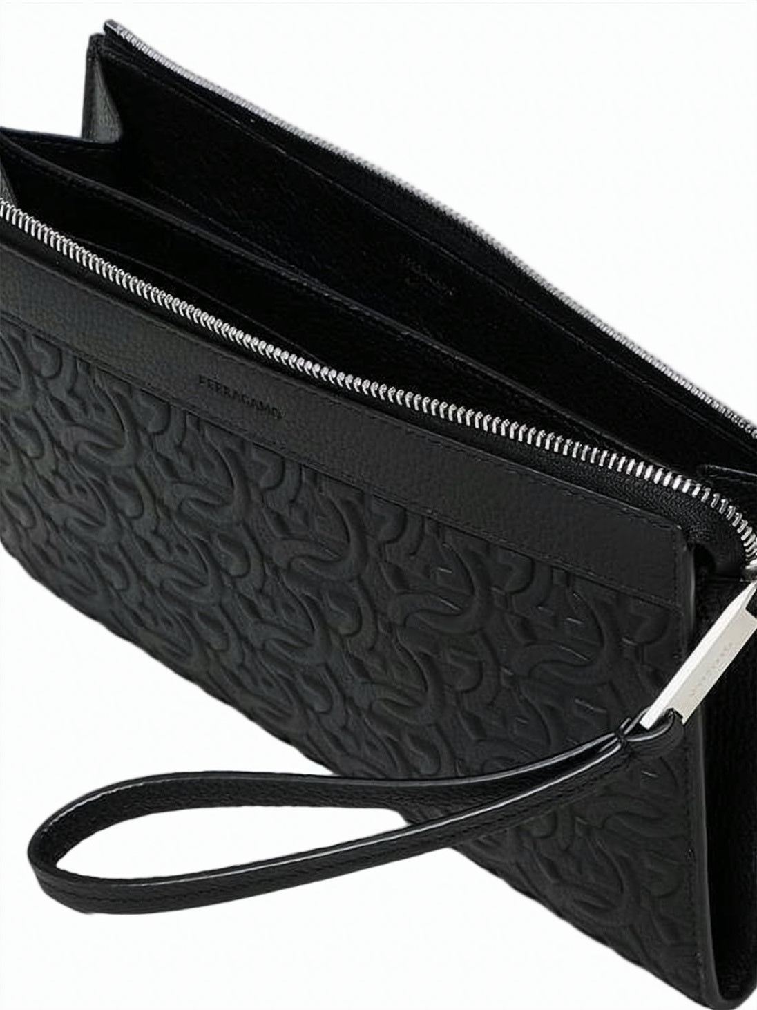 Embossed Calfskin Leather Clutch