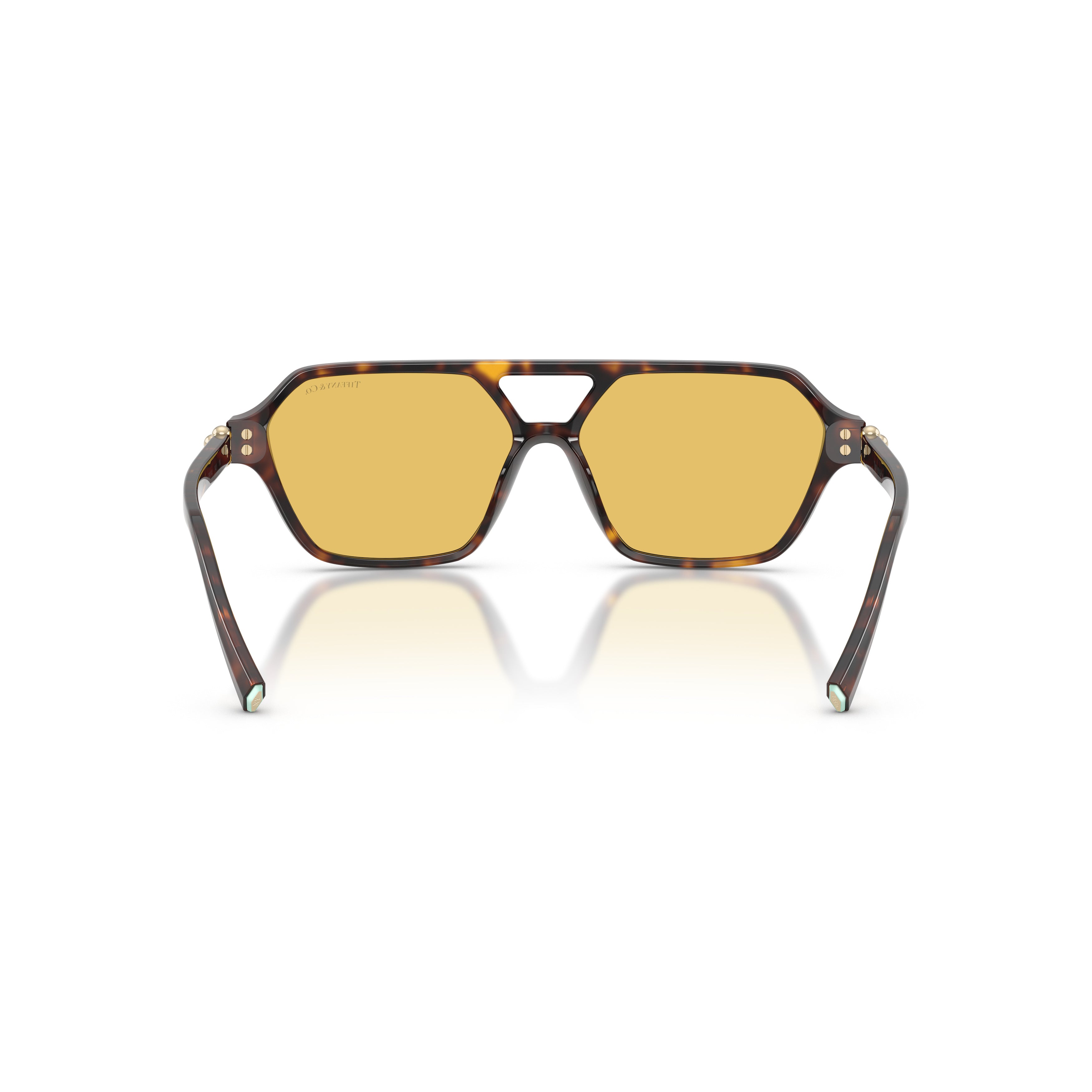Geometric Tortoiseshell Sunglasses With Amber Lenses