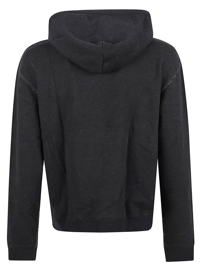 Graphic-Print Drawstring Hoodie With Vintage Text