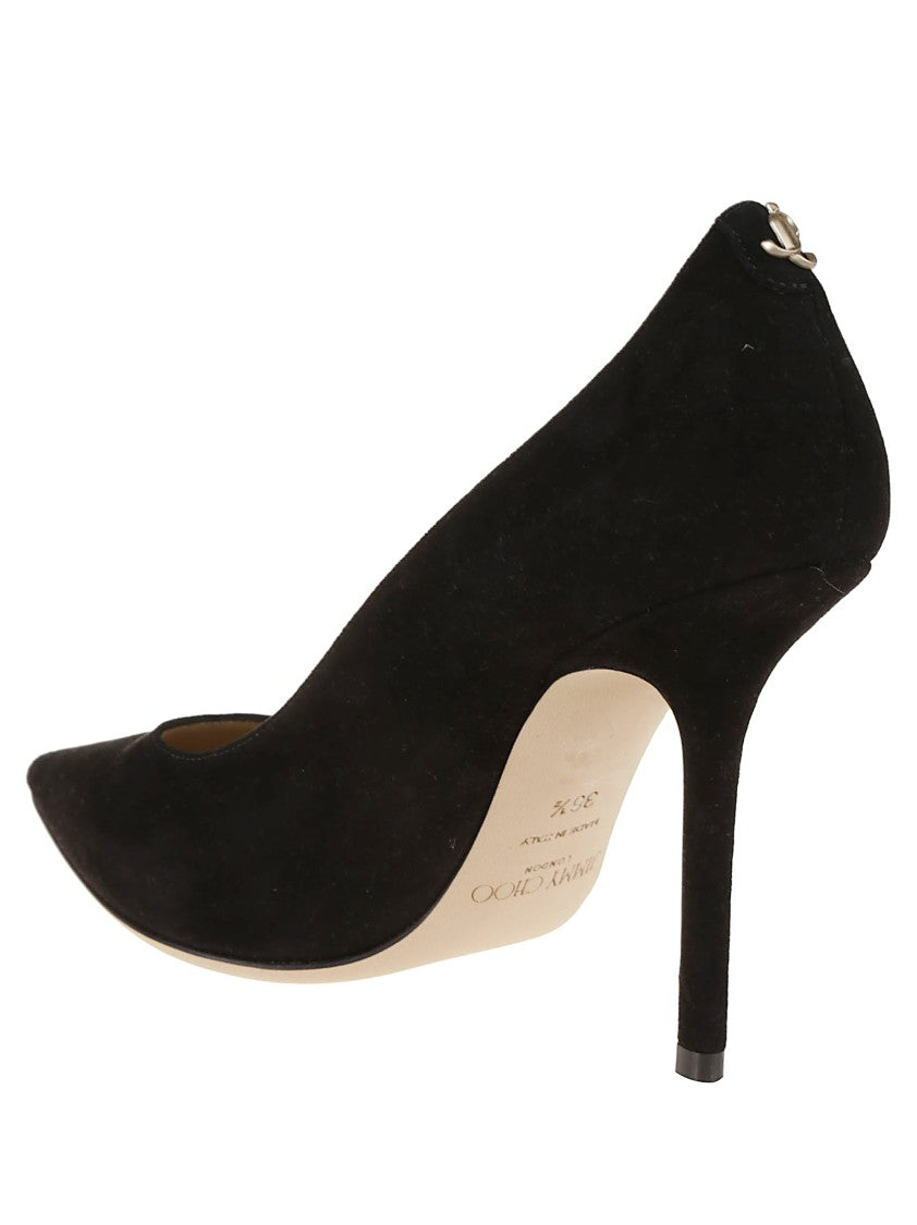 Pointed Toe Black Leather Pumps