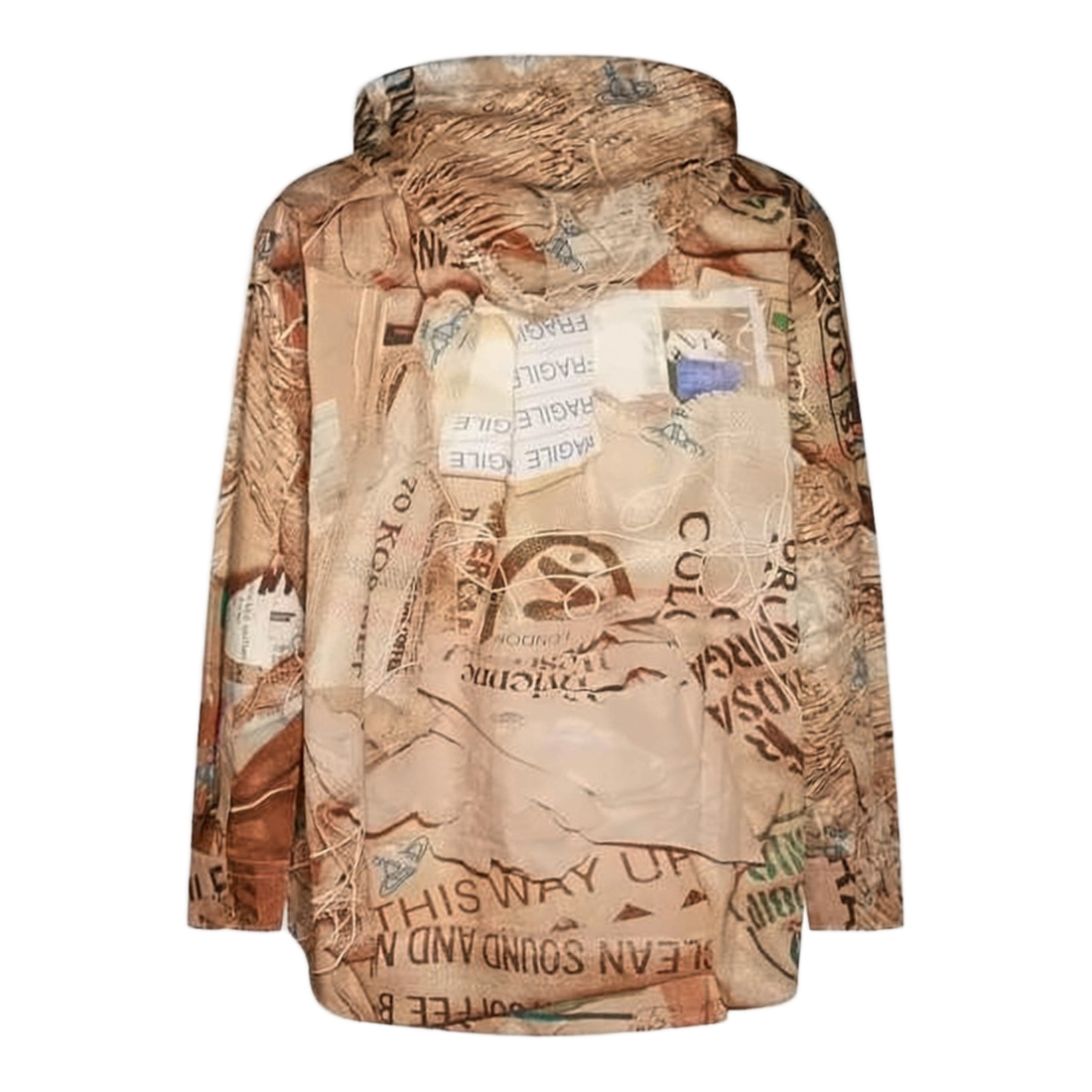 Artistic All-Over Printed Hoodie with Front Zipper