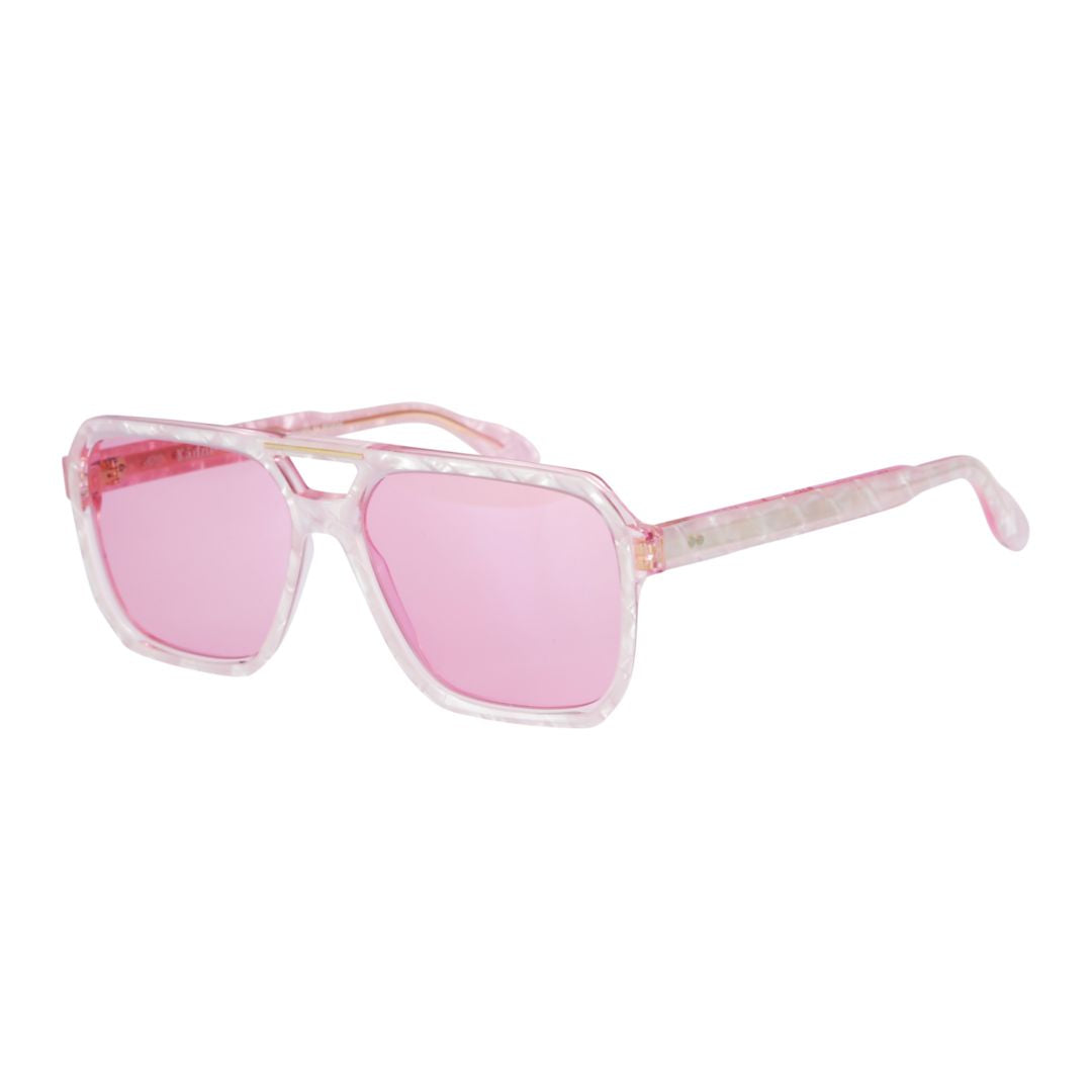 Big 1-58 Translucent Pink Sunglasses with Double Bridge