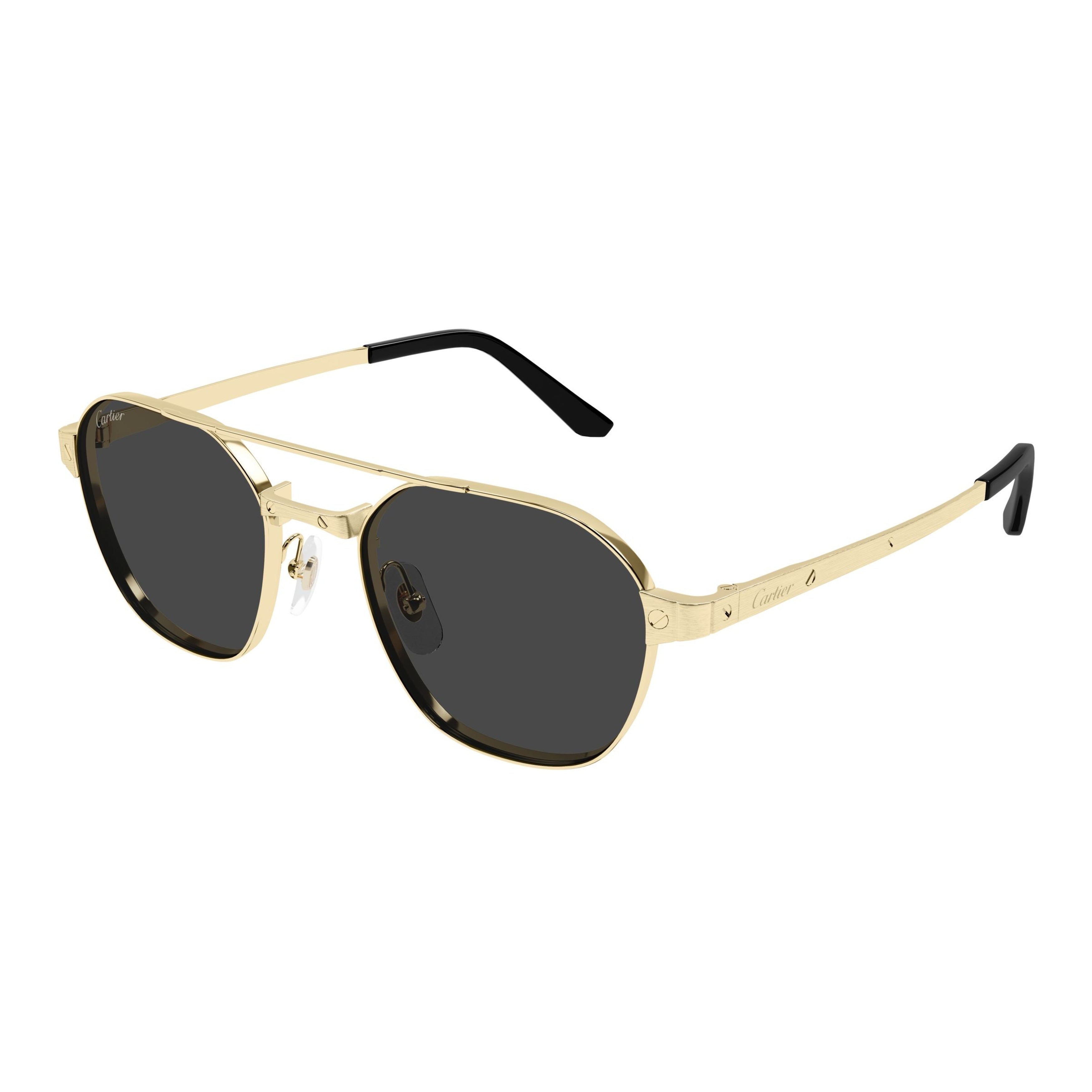 Gold Metal Frame Sunglasses With Double Bridge