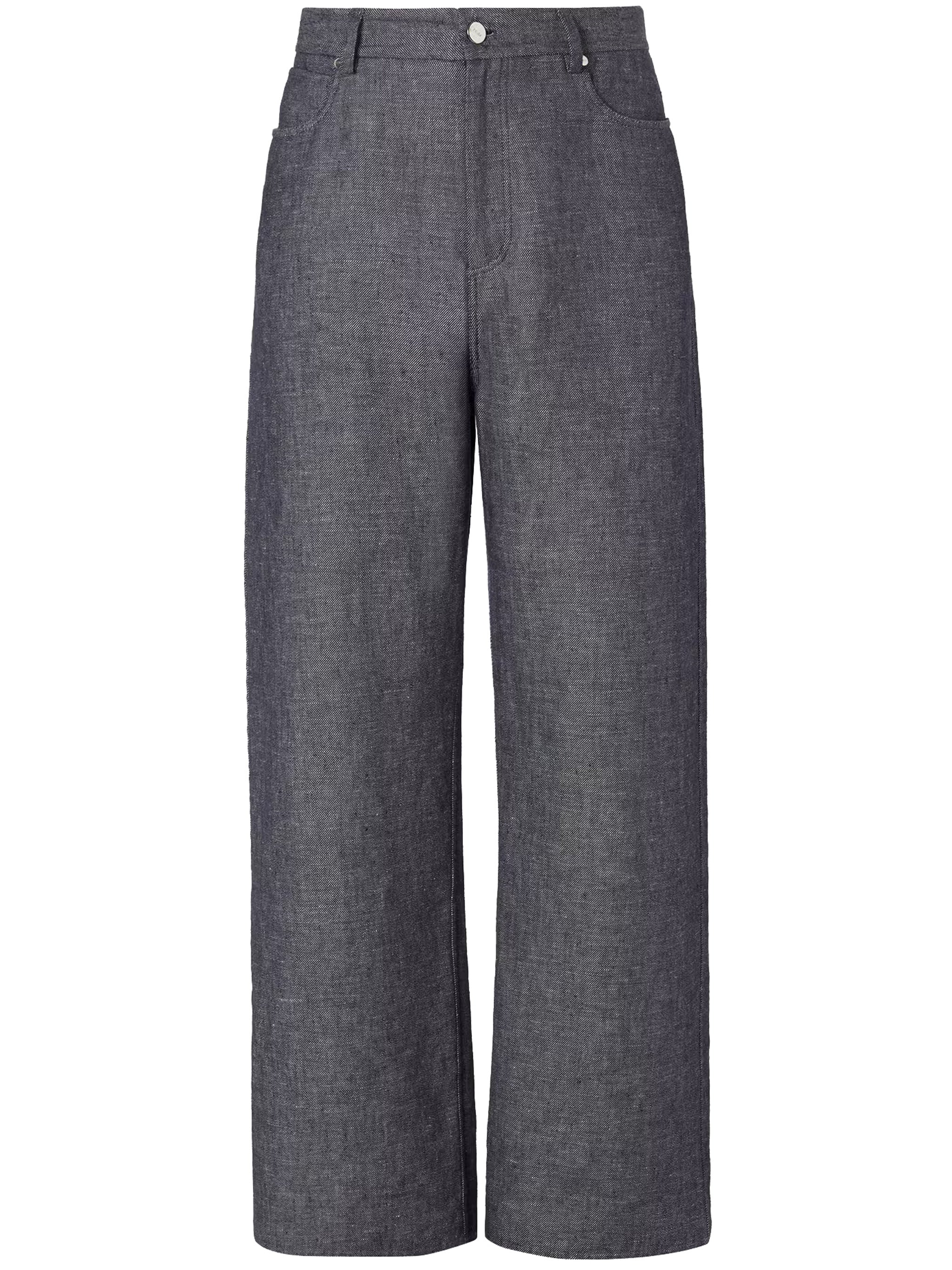 Relaxed Light Denim Grey Wide-Leg Jeans