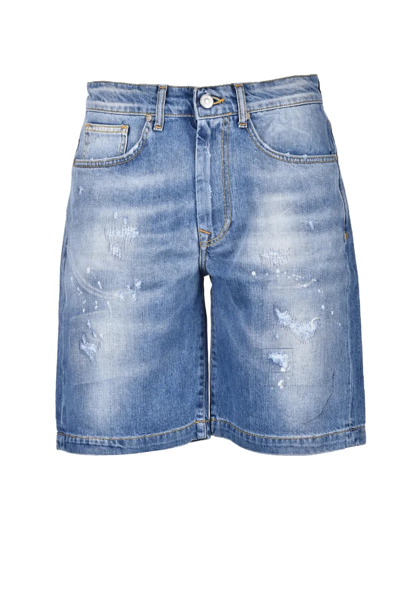 Denim Bermuda Shorts with Classic Five-Pocket Design