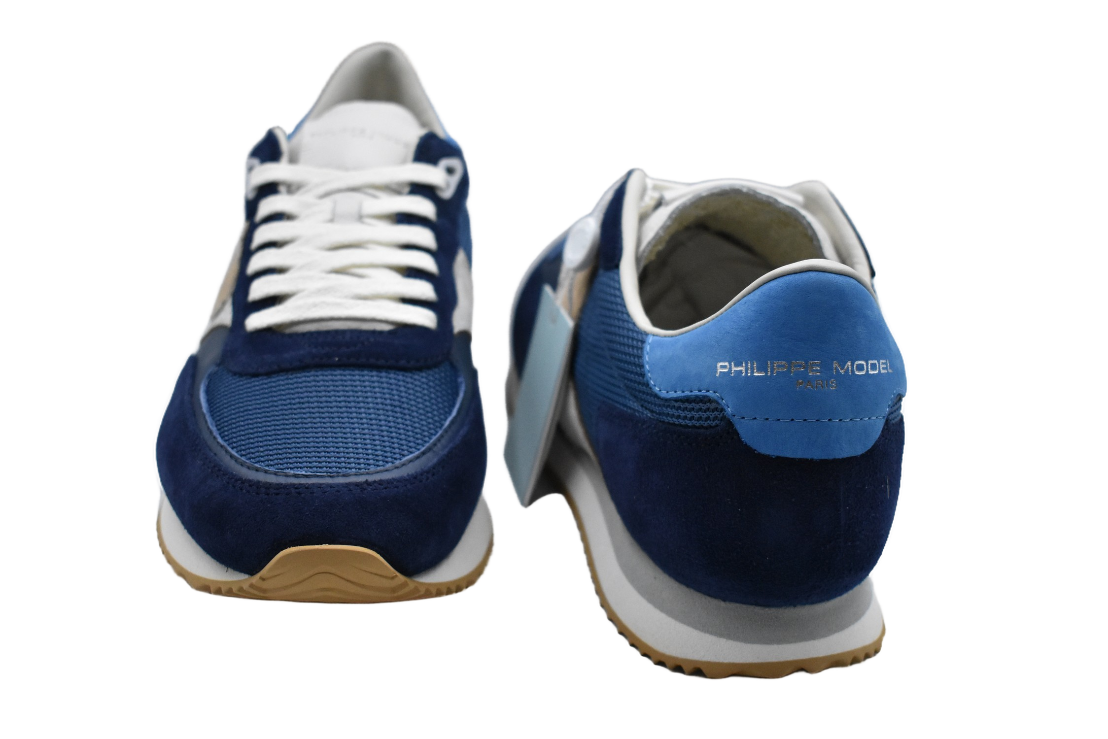 Low-Top Blue Sneakers With Suede
