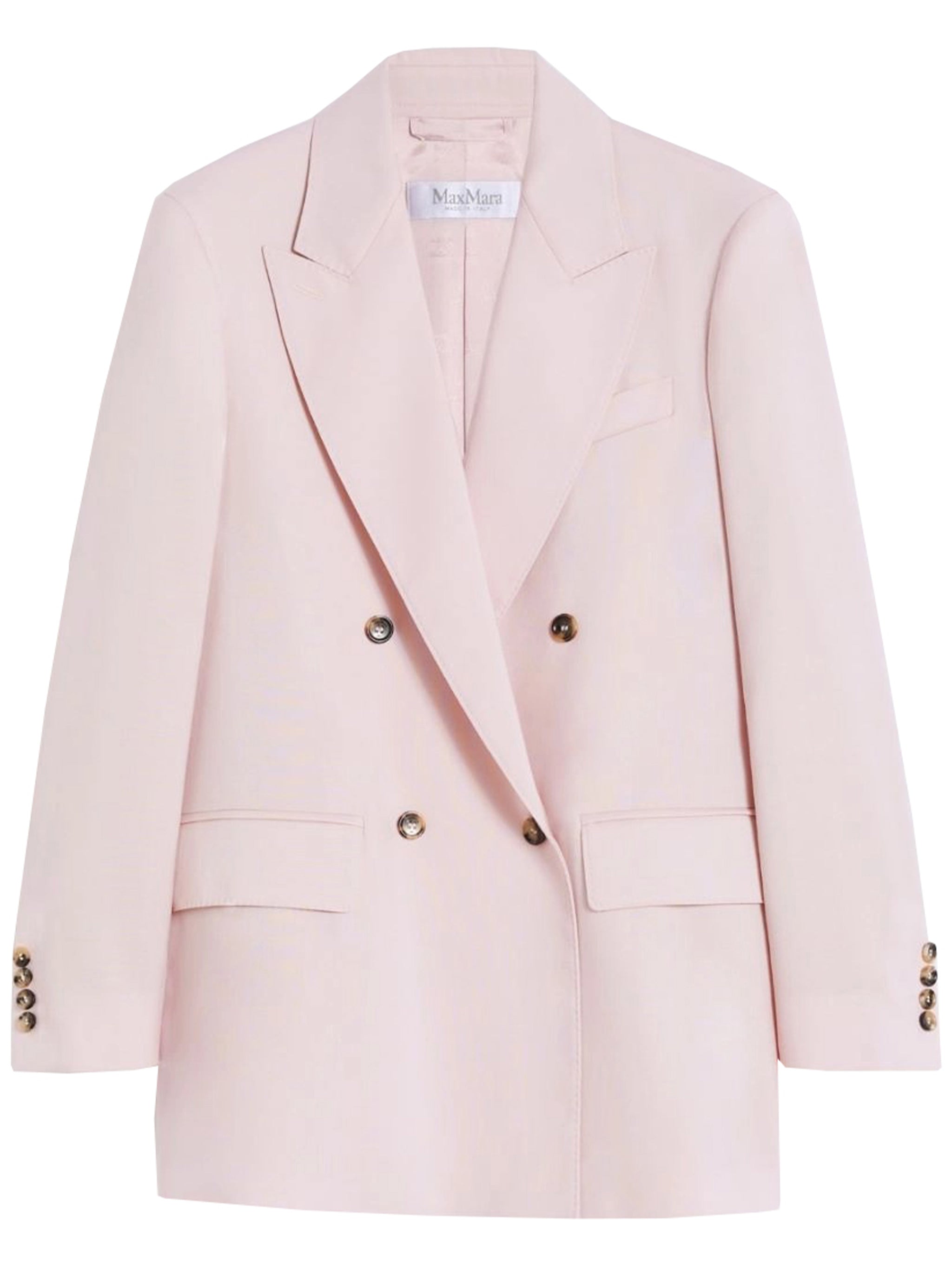 Pink Ombrosa Double-Breasted Cotton Blazer