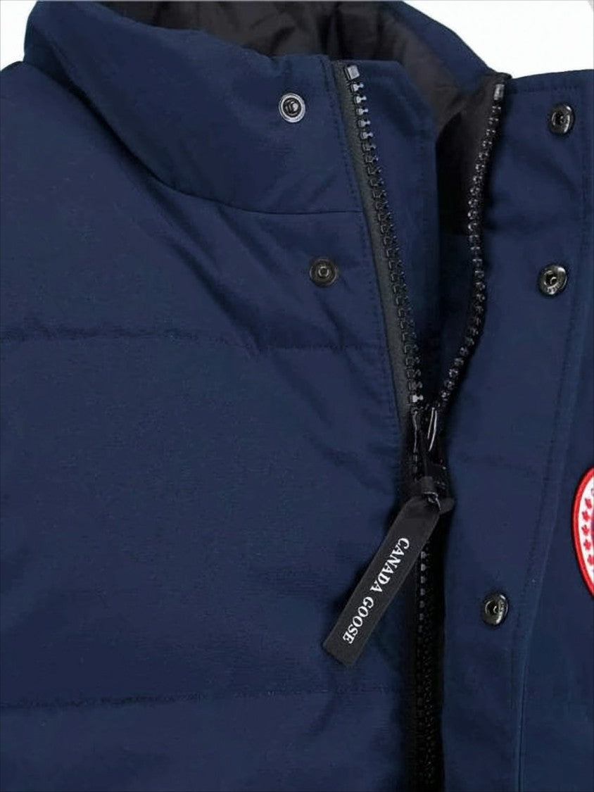 High-Collar Padded Vest with Snap Button Closure