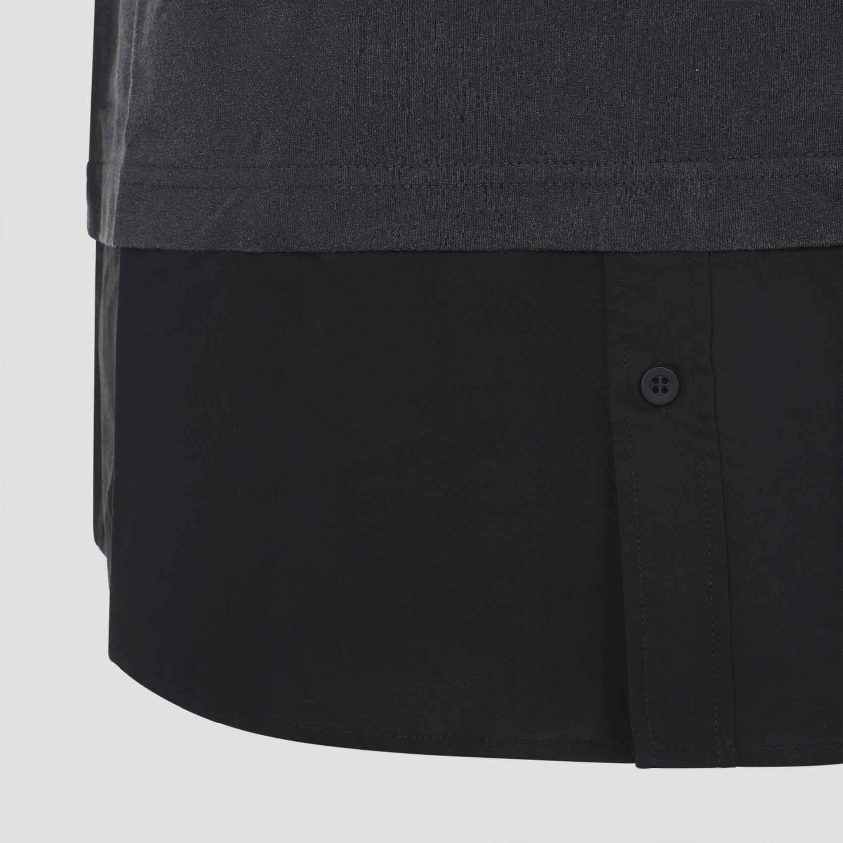 Layered High-Neck Cotton Dress