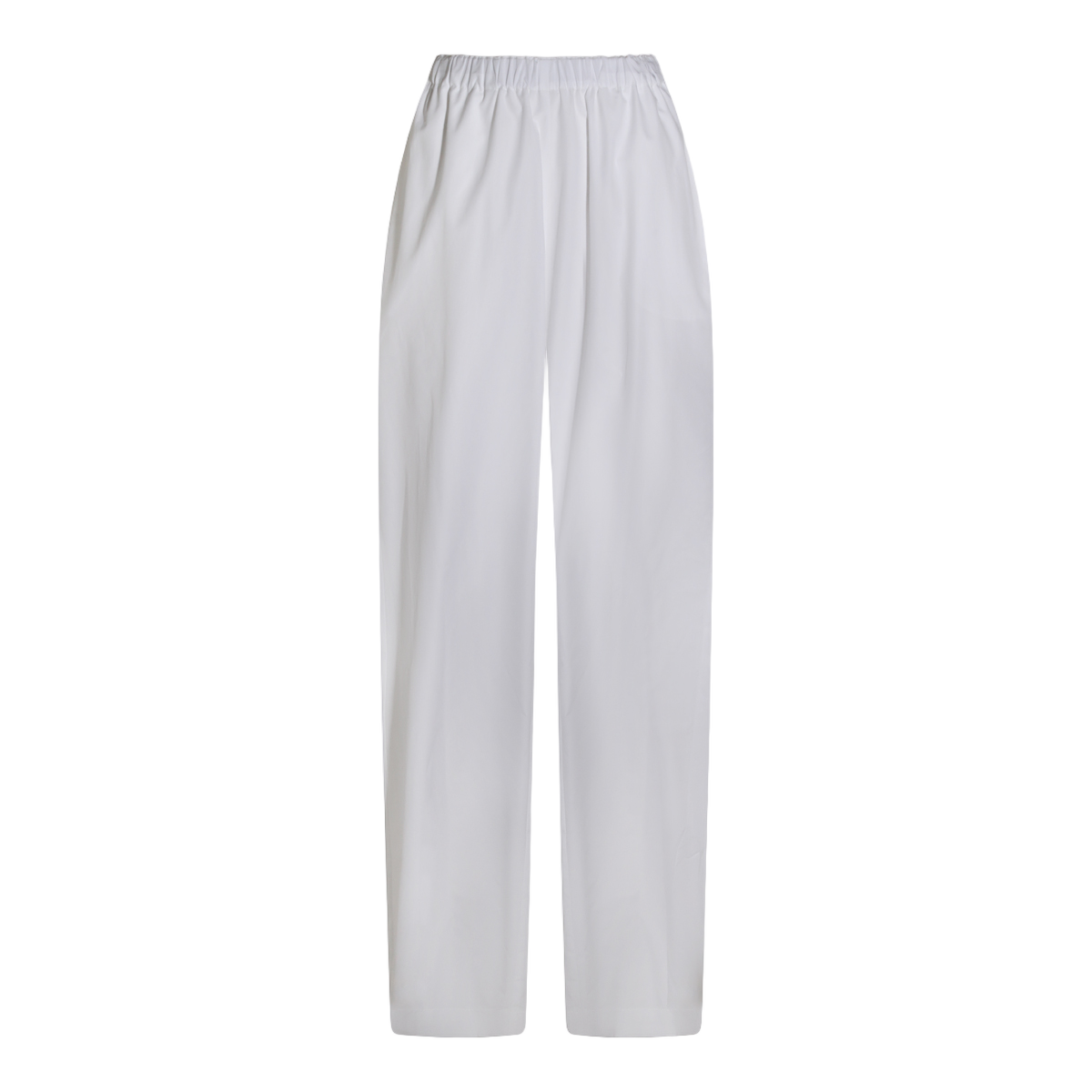 Relaxed White Trousers with Elastic Waistband