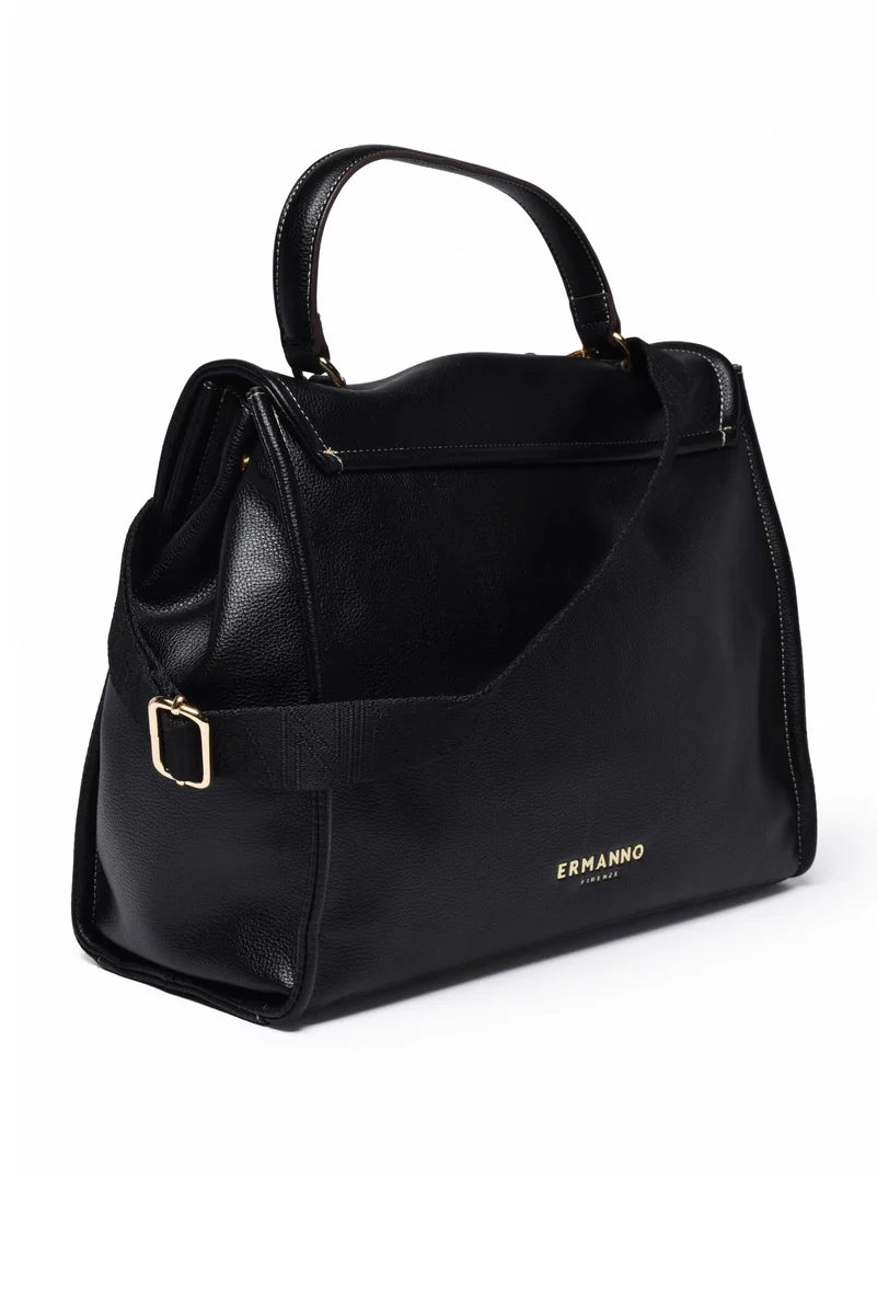 Flap Treasure Handbag - Black