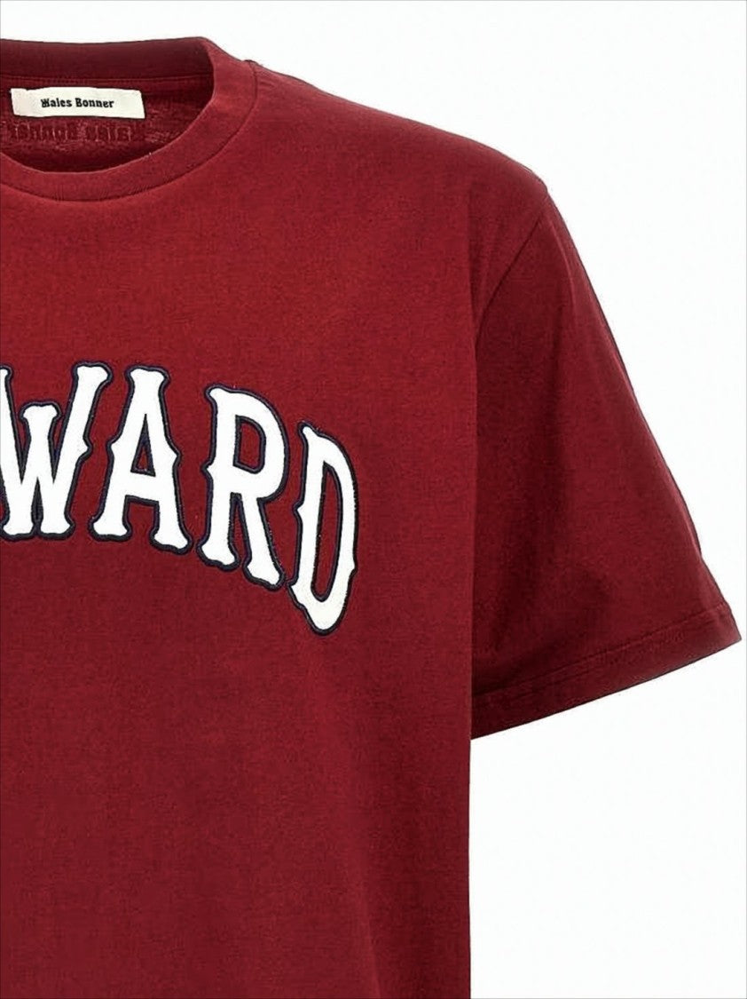 Cropped Short-Sleeve T-Shirt with Bold Arched Print