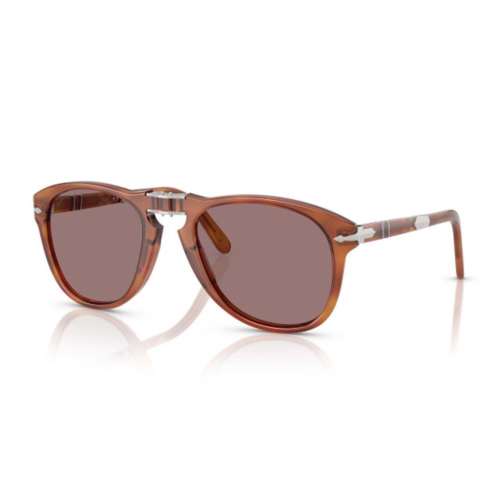 Po0714Sm Steve Mcqueen Folding Pilot Sunglasses In Terra Di Siena