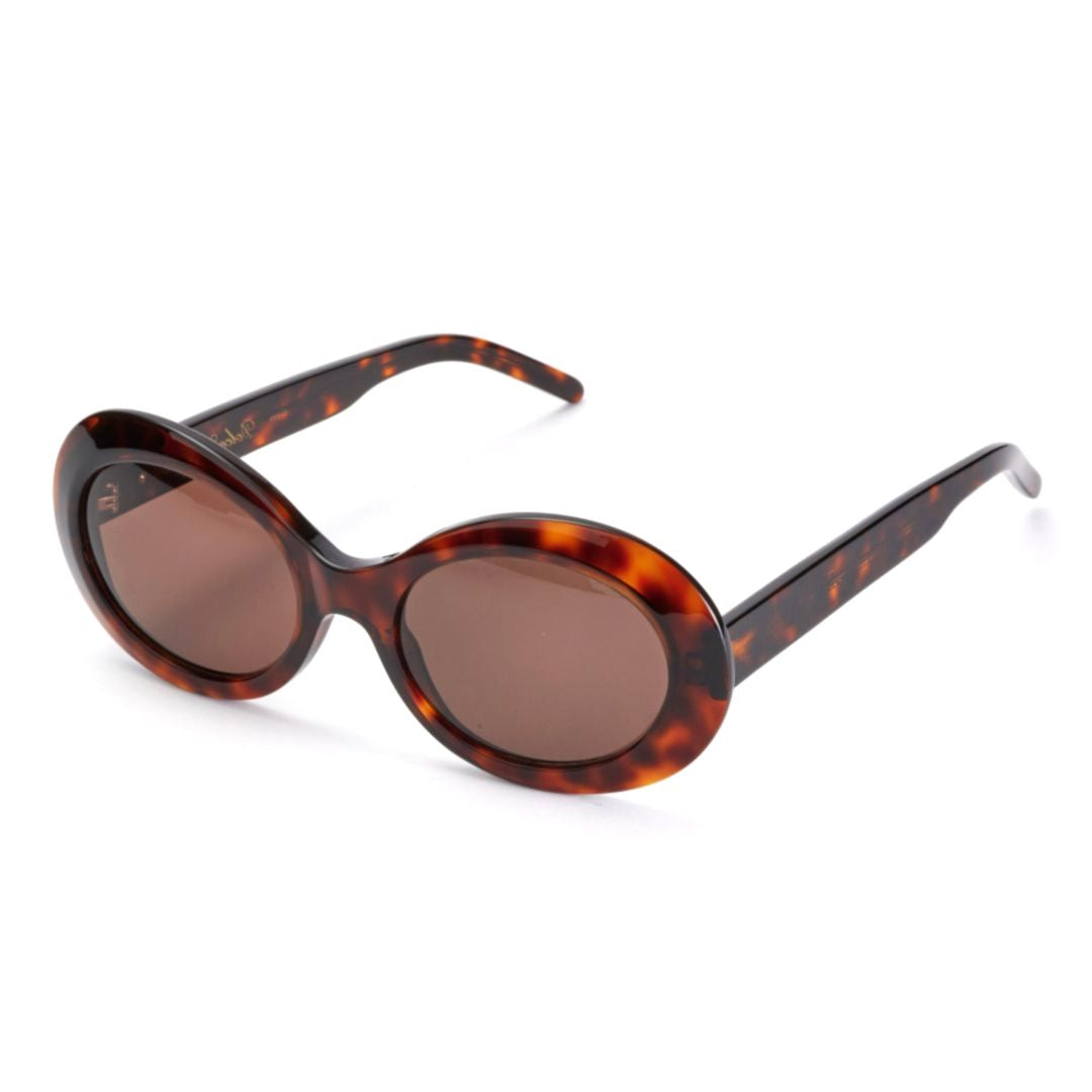 Dolce Vita Oval-Shaped Tortoiseshell Sunglasses with Brown Tinted Lenses