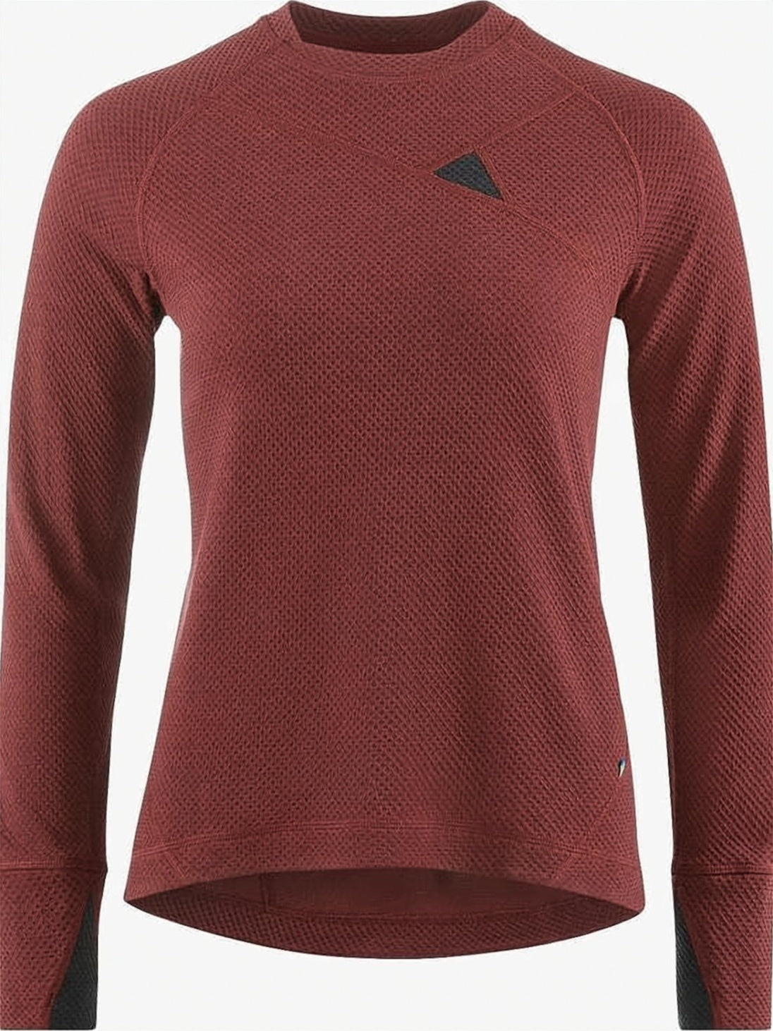 Textured Long-Sleeve Top with Rounded Neckline