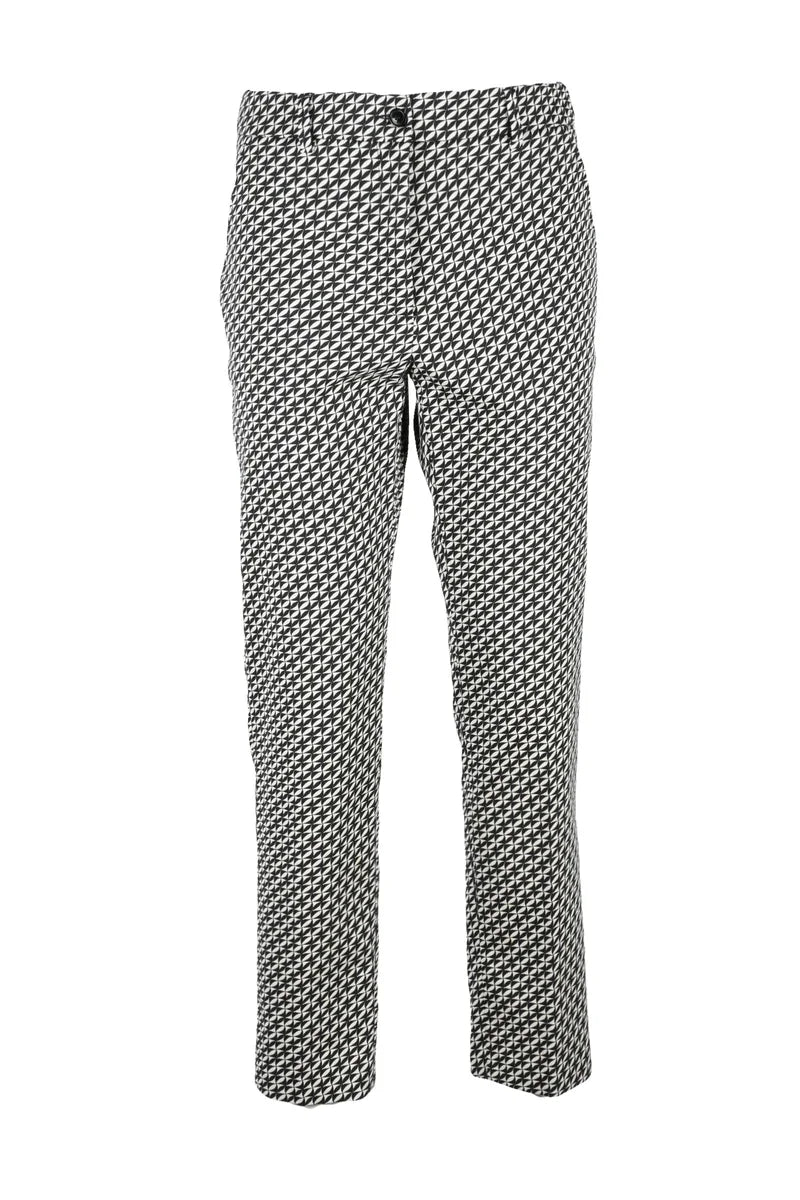 Tailored Black and White Houndstooth Trousers
