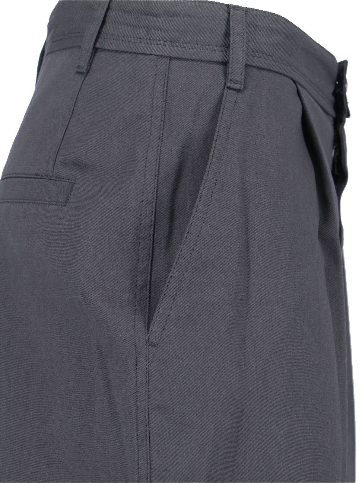 Grey Mid-Rise Tailored Pants