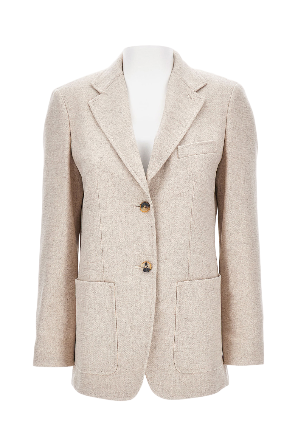 Single-Breasted Tailored Jacket with Patch Pockets