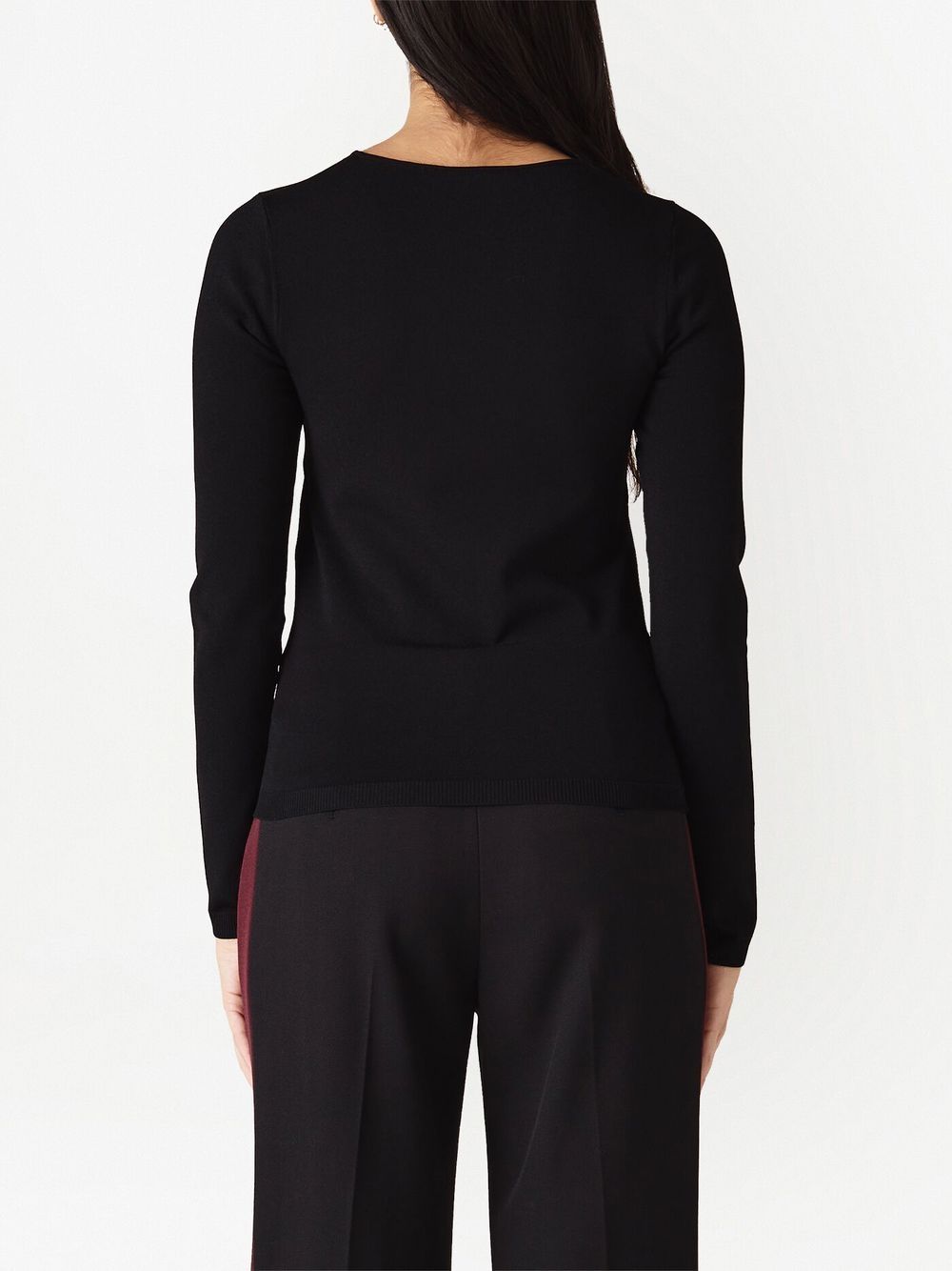 Black Kint Top Fitted Cut-Out Sweater