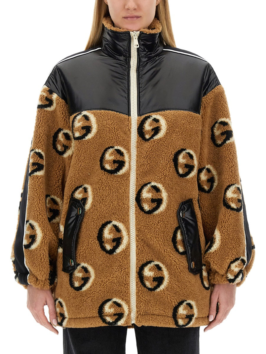 Jacquard Pattern Zipper Jacket in Luxurious Wool