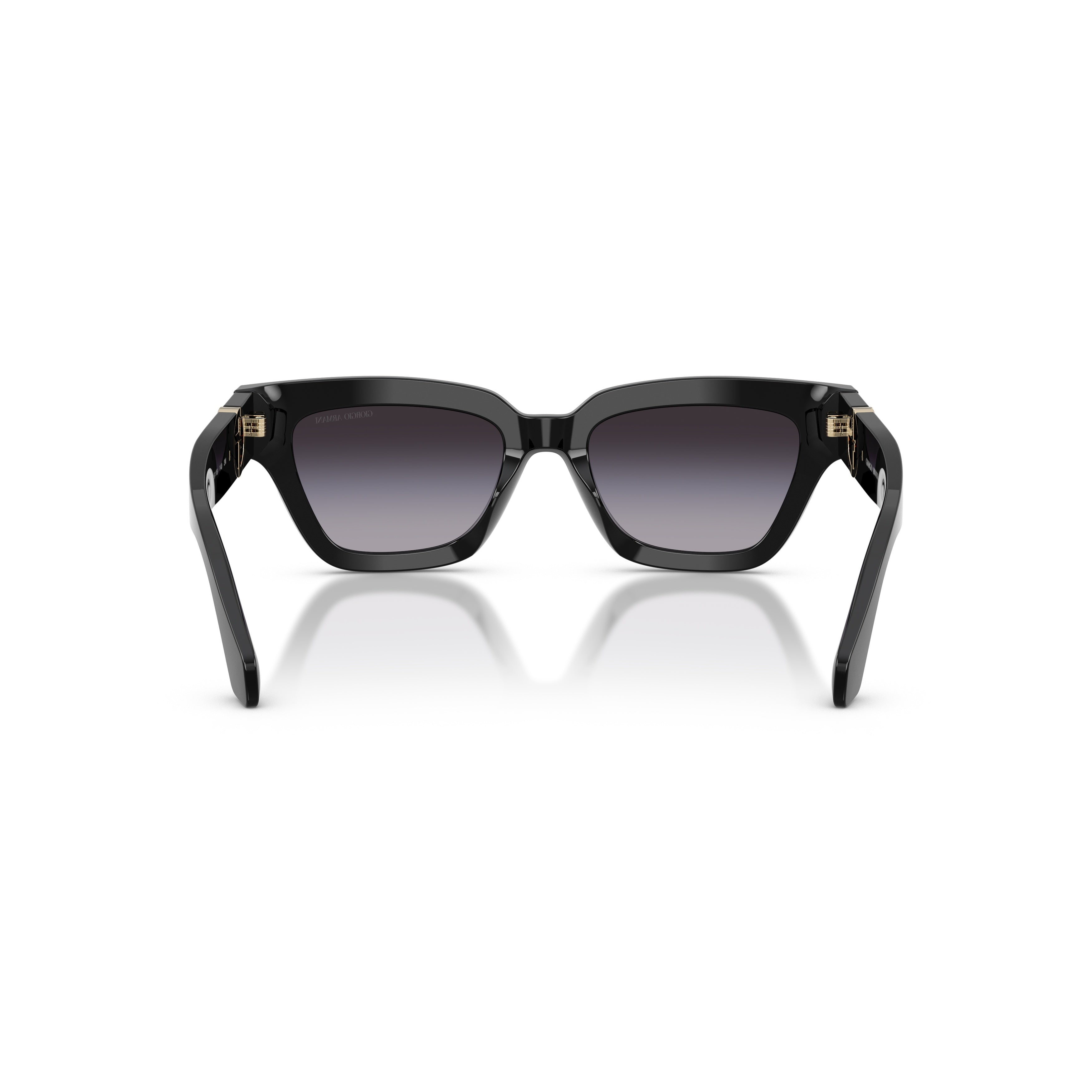 0ar8246u Bold Rectangular Black Acetate Sunglasses with Gold Logo