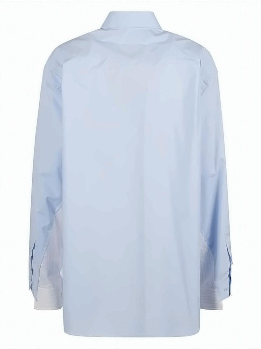 Relaxed Fit Blue Shirt with Classic Collar