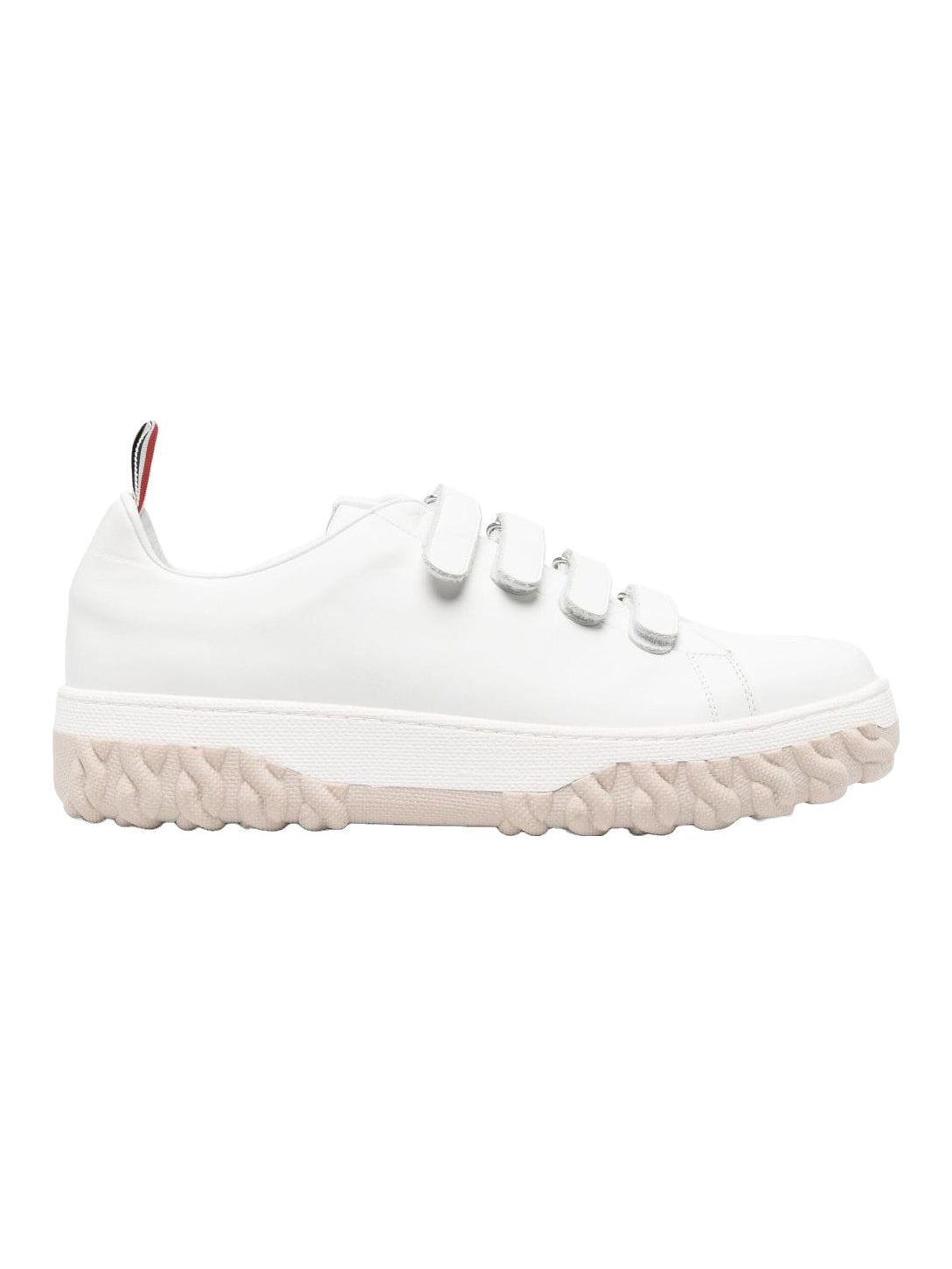Low-Top Sneakers with Textured Rubber Sole and Velcro Straps