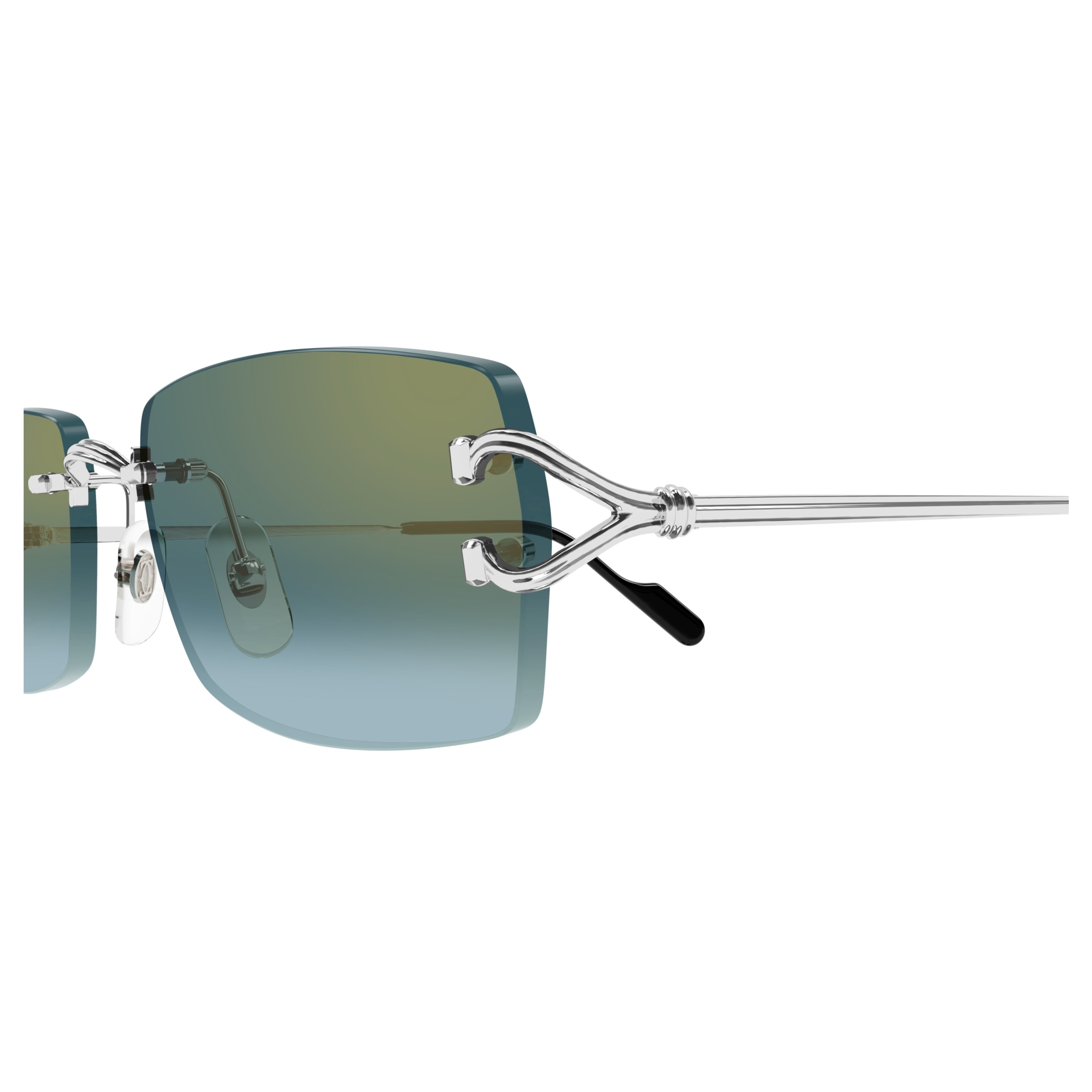 Rectangular Rimless Sunglasses With Gradient Lenses