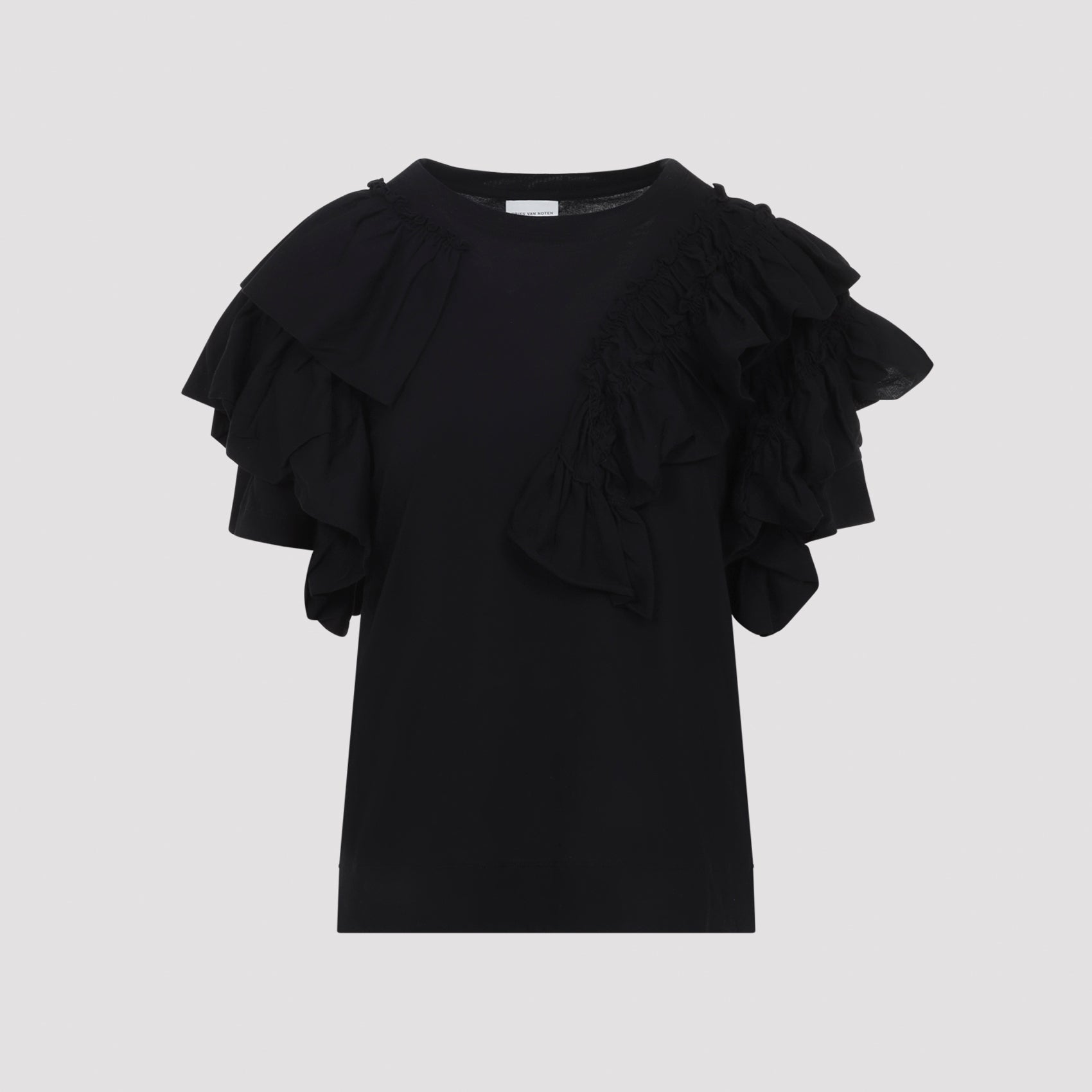 Short-Sleeved Top With Layered Ruffle Details