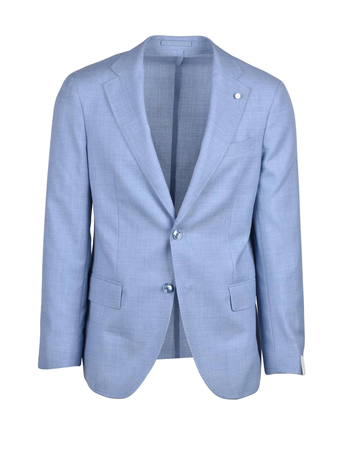 Light Blue Virgin Wool Round Jacket