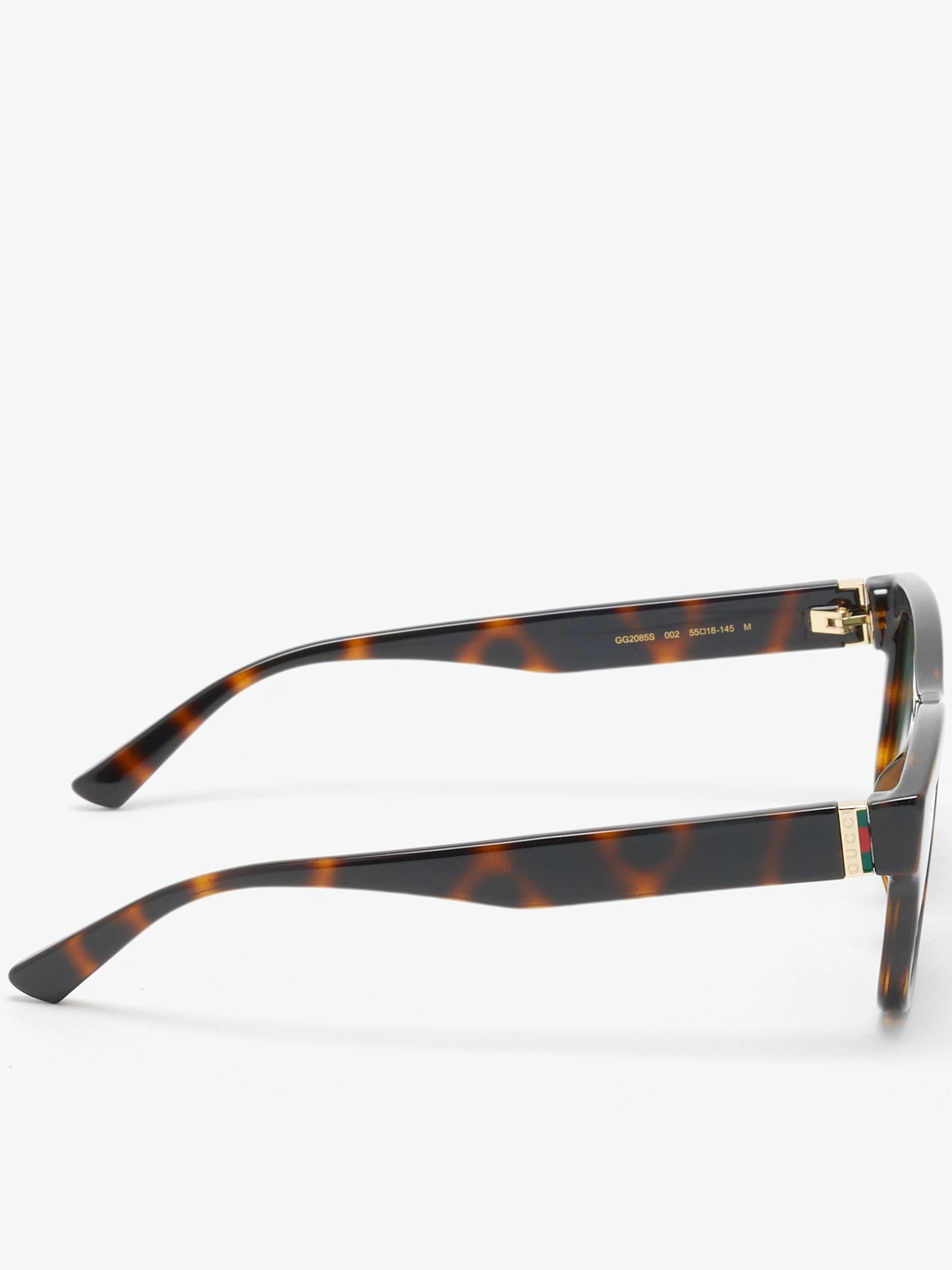 Brown Rectangular Tortoiseshell Amber Sunglasses