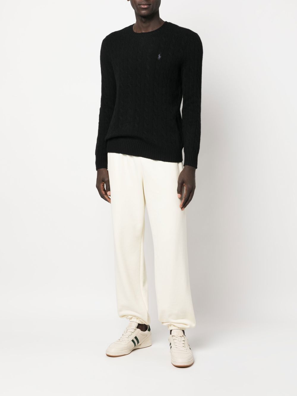Classic Cable Knit Sweater In Wool-Cashmere Blend