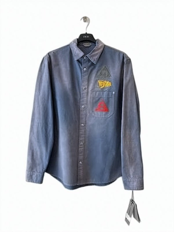 Denim Shirt with Playful Embroidered Patches