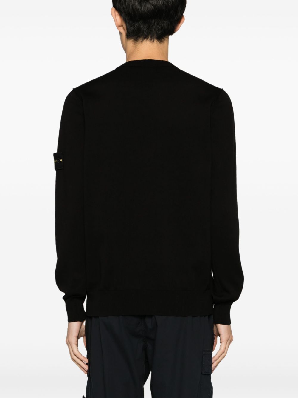 Ribbed Crewneck Sweater with Signature Badge