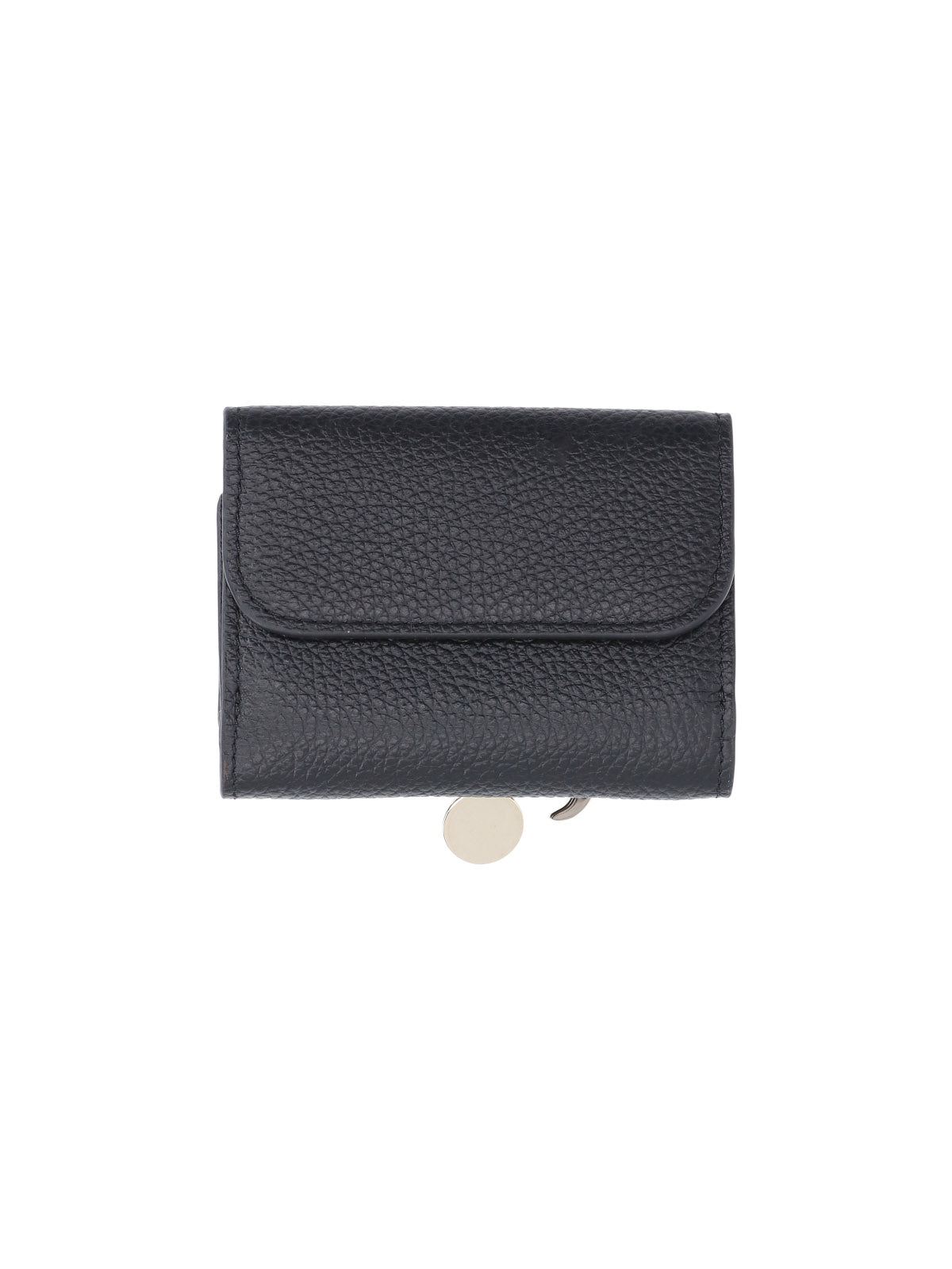 Black Alphabet Textured Leather Wallet