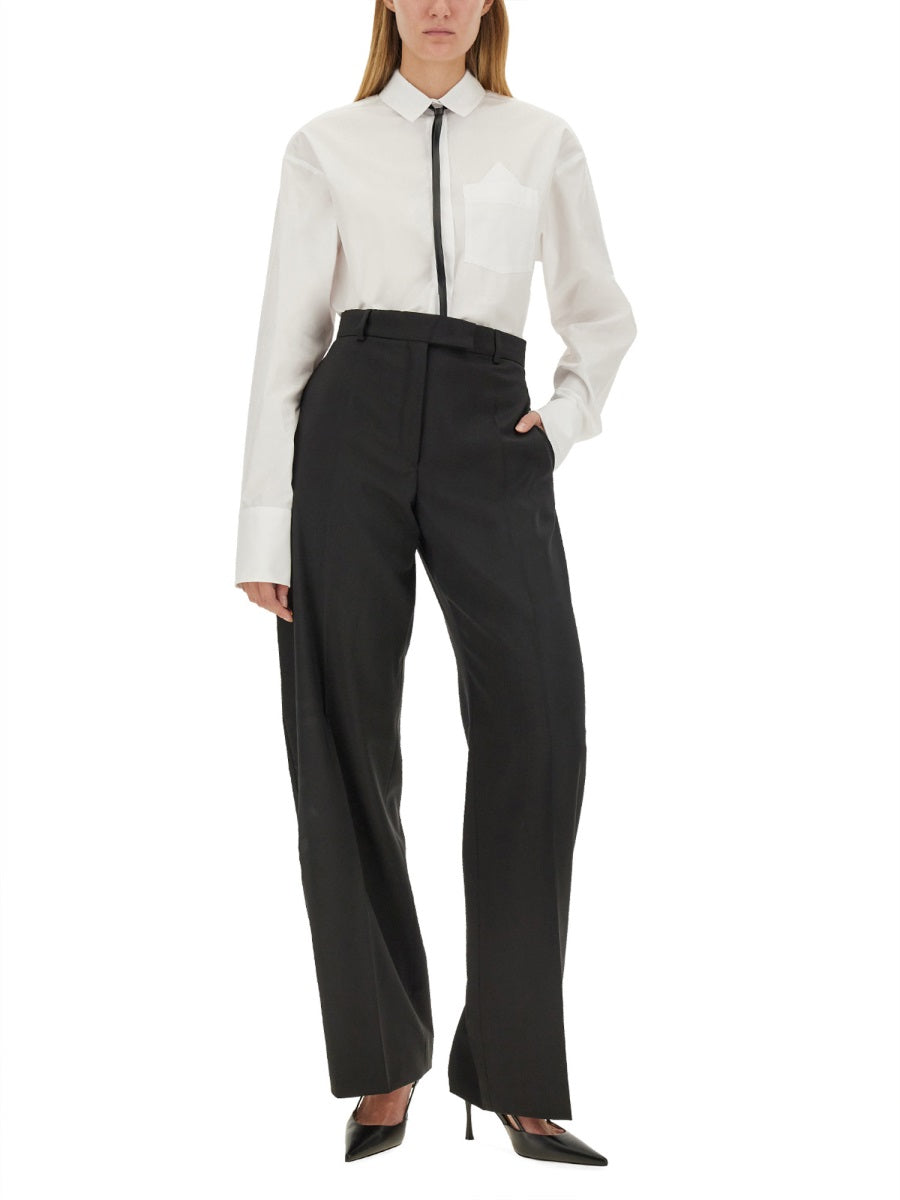 High-Waisted Straight-Leg Virgin Wool Pants