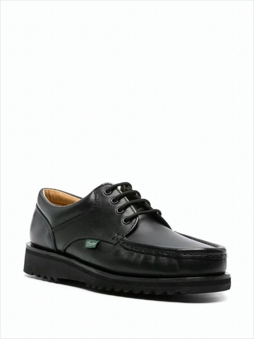 Moc Toe Black Leather Dress Shoes