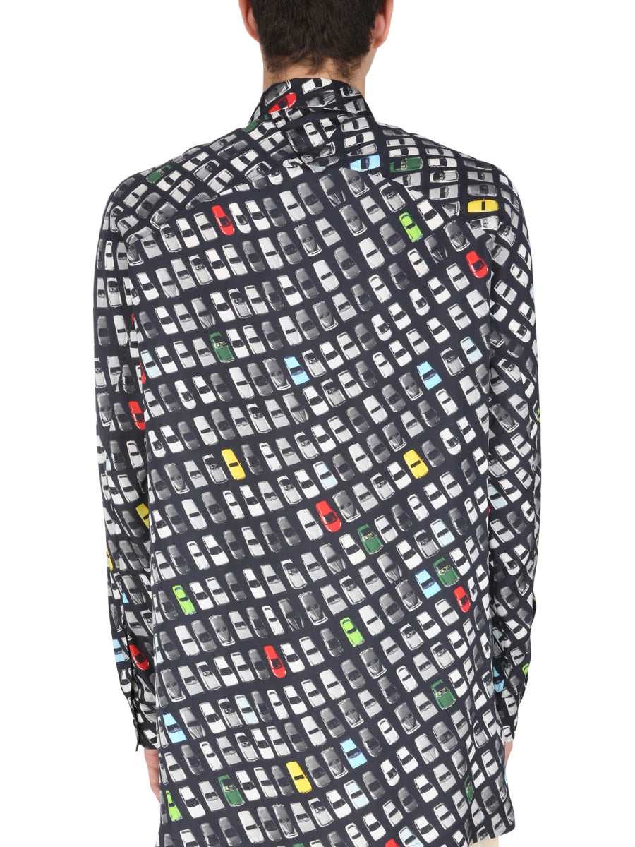 Allover Print Casual Shirt with Classic Collar