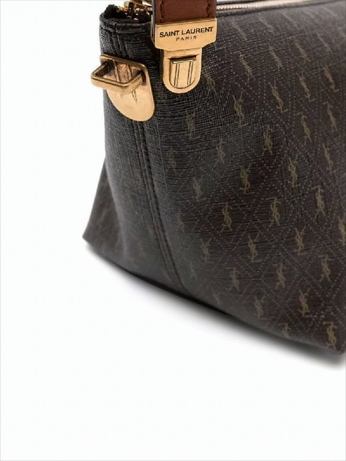Structured Monogram Crossbody Bag with Gold-tone Hardware