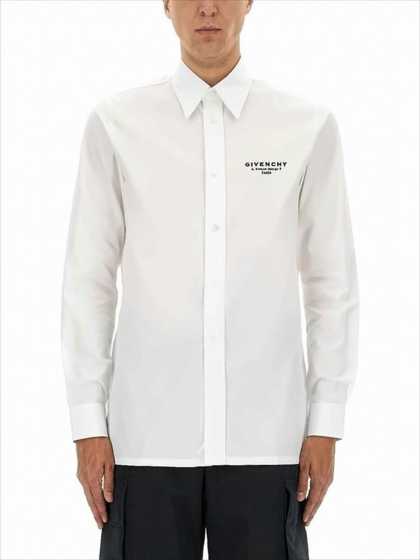 Long-Sleeve Button-Down Shirt with Subtle Logo Detail
