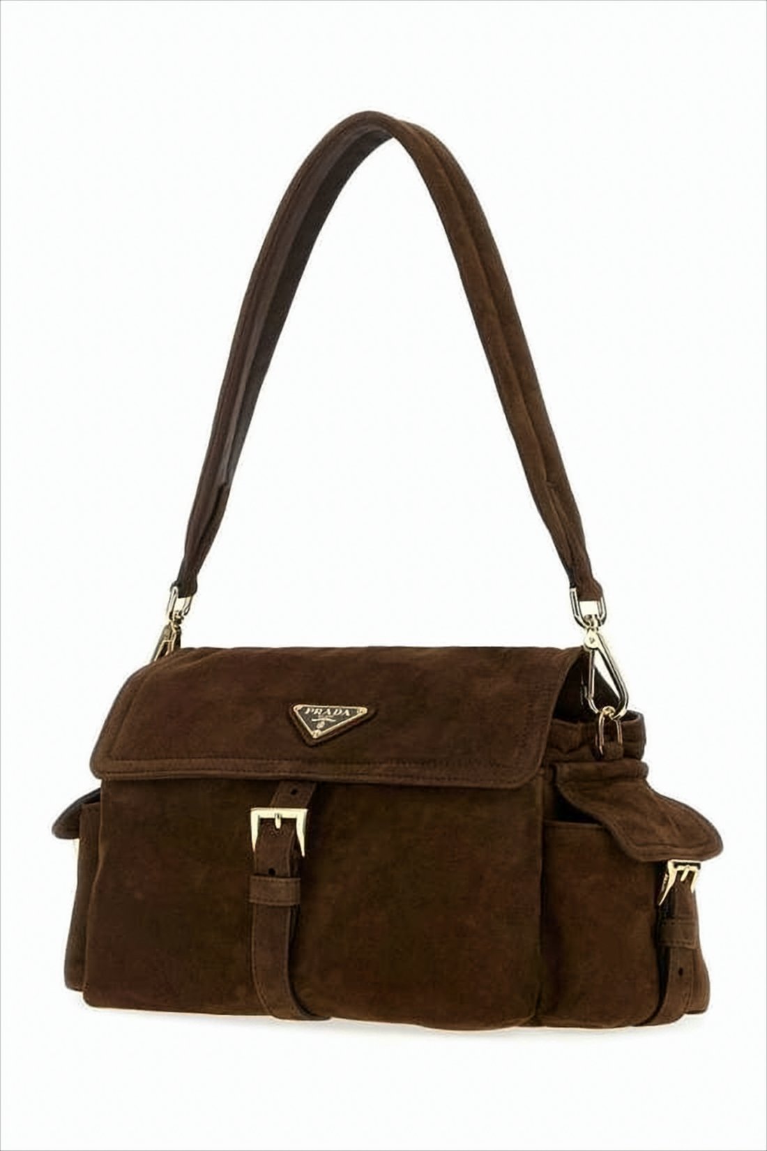 Structured Lambskin Shoulder Bag With Gold-Tone Accents